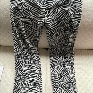 Vintage Old Navy Black & White Velvet Zebra Drawstring Intimates Sleepwear Pants